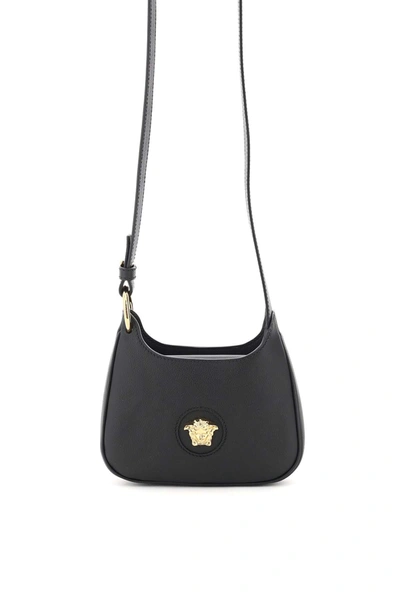 Shop Versace 'la Medusa' Small Hobo Bag In Black