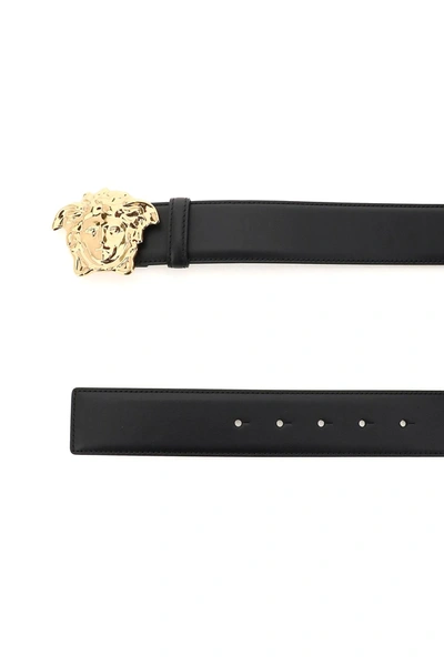 Shop Versace 'la Medusa' Leather Belt In Black