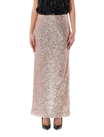 Shop Tom Ford Slit Detailed Sequinned Maxi Skirt In Pink
