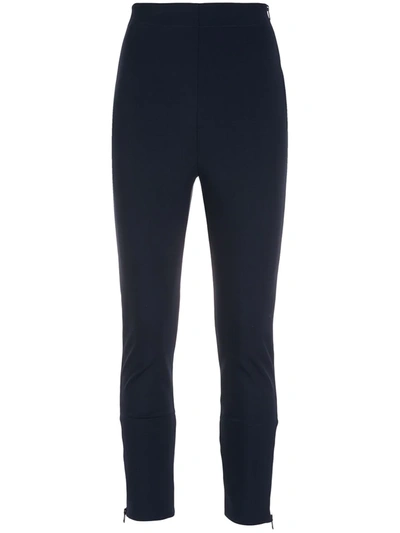 Shop Gloria Coelho Zip-detail Skinny-fit Trousers In Blue