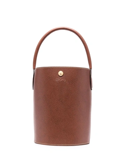 Shop Longchamp Épure Bucket Bag In Brown