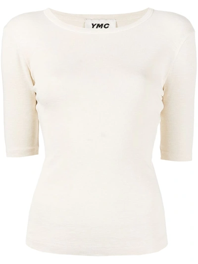 Ribbed Short Sleeve T-Shirt - White