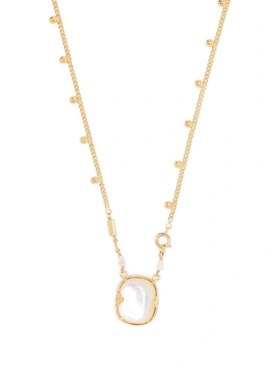 Shop Gas Bijoux Scapulair Inset-stone Necklace In Gold