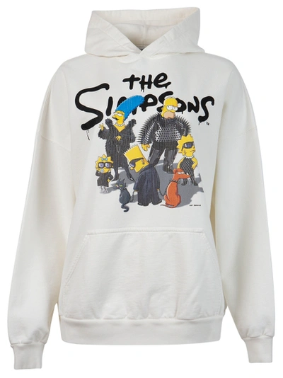 Shop Balenciaga X The Simpsons Wide Fit Hoodie Off-white