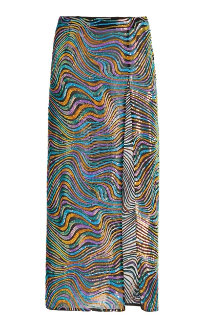 Lapointe Women's Swirl Sequin Silk Midi Skirt In Multi