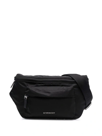 Givenchy Black Logo-plaque Belt Bag In Black