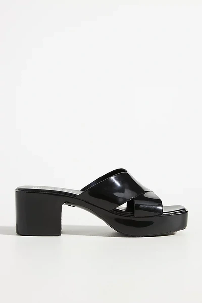 Shop Jeffrey Campbell Bubblegum Heeled Slide Sandals In Black