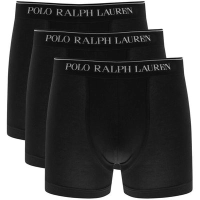 Polo Ralph Lauren 3 Pack Trunks In Black With Logo Waistband In Black