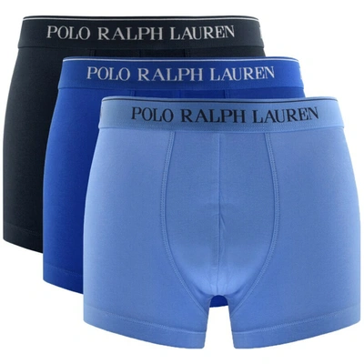 Shop Ralph Lauren Underwear 3 Pack Trunks Blue