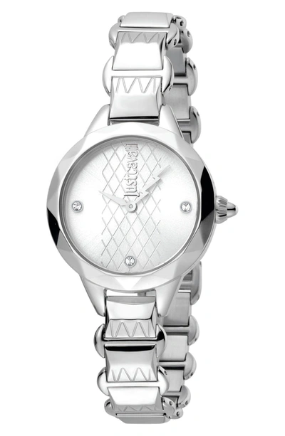 Shop Just Cavalli Estro Two-tone Bracelet Watch, 30mm In Silver