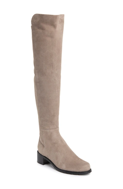 Shop Stuart Weitzman All Serve Suede Over-the-knee Boot In Topo