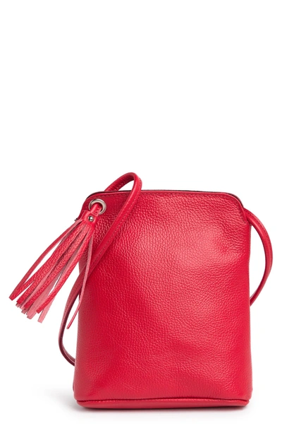 Shop Massimo Castelli Dollardo Crossbody Leather Bag In Red