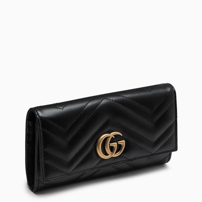 Shop Gucci Black Marmont Gg Continental Wallet