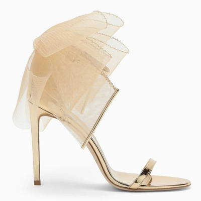 Shop Jimmy Choo Gold Aveline High Heel In Metal