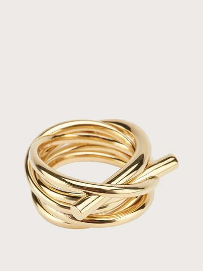 Shop Ferragamo Gancini Ring - Size 54 In Gold