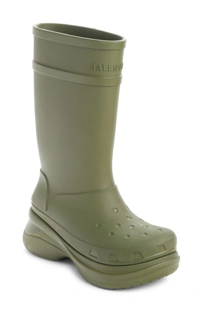 Shop Balenciaga X Crocs Water Resistant Boot In Army Green