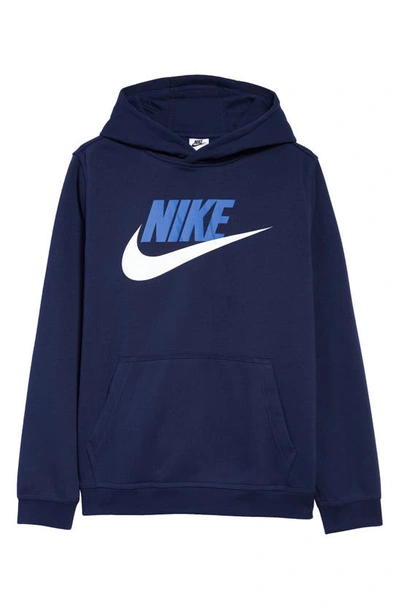Shop Nike Kids' Sportswear Club Fleece Hooded Sweatshirt In Midnight Navy