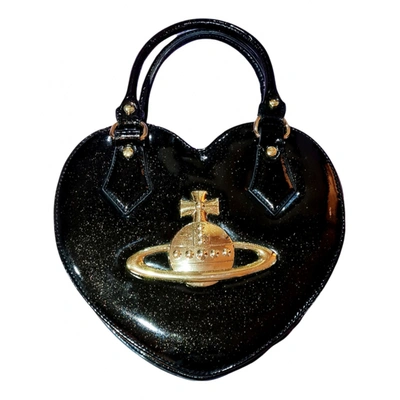 Pre-owned Vivienne Westwood Chancery Heart Vegan Leather Handbag In Black