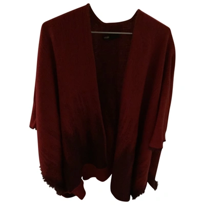 Pre-owned Maje Stole In Burgundy
