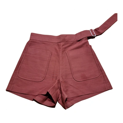 Pre-owned Sandro Shorts In Burgundy