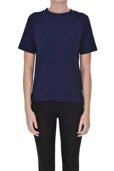 Shop Aragona Cotton T-shirt In Navy Blue