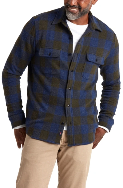 Shop Faherty Legend Buffalo Check Flannel Button-up Shirt In Navy Olive Buffalo