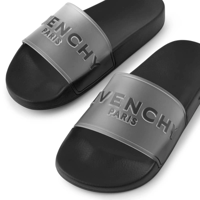 Shop Givenchy Paris Transparent Rubber Slides