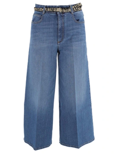 Shop Stella Mccartney Wide Leg Cropped Jeans In Blue