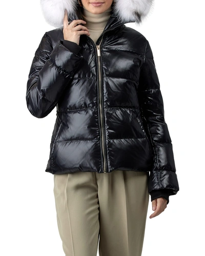 Gorski Apres-ski Jacket W/ Fox Furtrim In Black / White | ModeSens