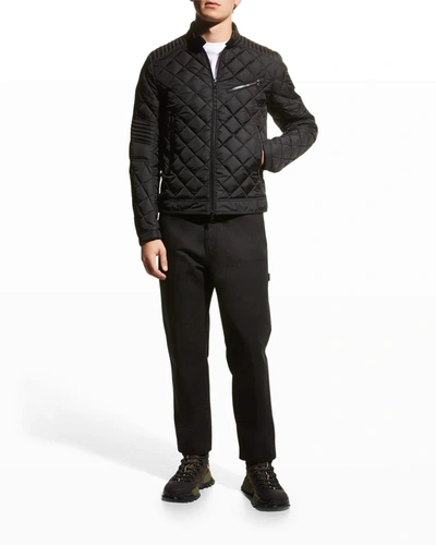 Shop Moncler Men's Breitman Biker Jacket In Black