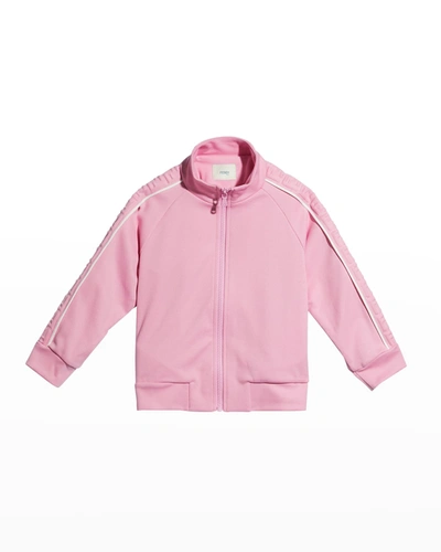 Shop Fendi Kid's Embossed Ff Logo Track Jacket In F0gbe Pink