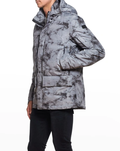 Shop Tumi Men's Laminated Utility Jacket In Arctic Camo