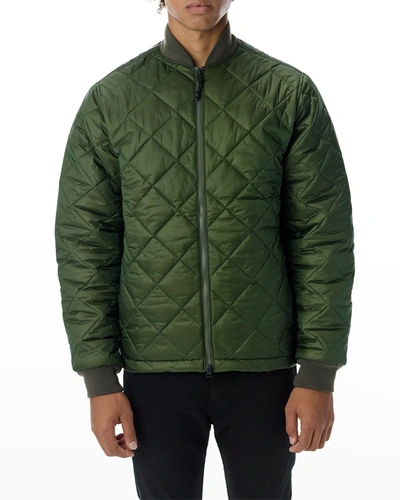 Shop The Very Warm Men's Light Quilted Puffer Jacket In Olive