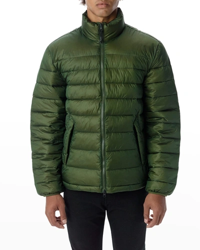 Shop The Very Warm Men's Packable Funnel-neck Puffer Jacket In Olive