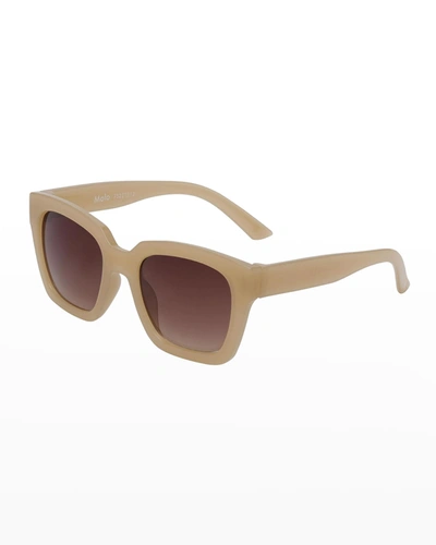 Shop Molo Kid's Solana Block-frame Sunglasses In Solid Color In Sand Dust