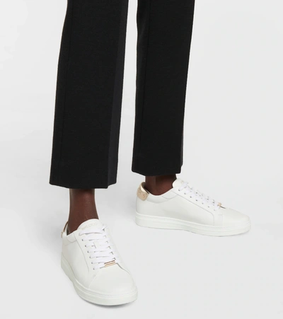 Jimmy Choo Womans Rome White Leather Sneakers In V White/champagne