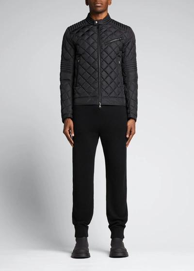 Shop Moncler Men's Breitman Biker Jacket In Black