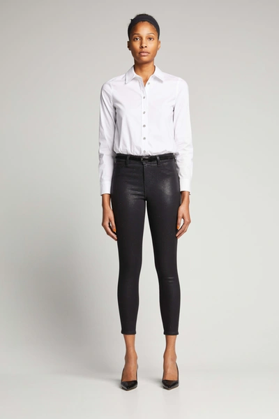 Shop L Agence Margot High-rise Skinny Jeans In Noirsilv