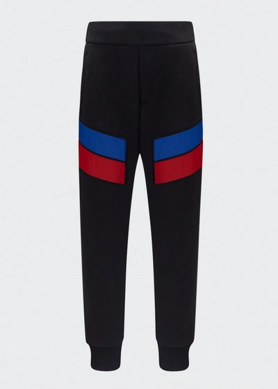 Shop Moncler Boy's 2-stripe Jogger Sweatpants In Black