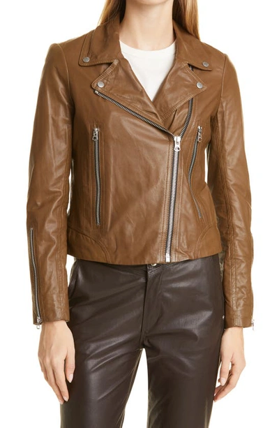 Shop Rag & Bone Mack Leather Jacket In Olive Green Brown