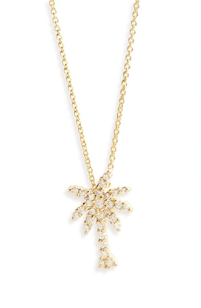 Shop Roberto Coin Diamond Palm Tree Necklace In Yellow Gold