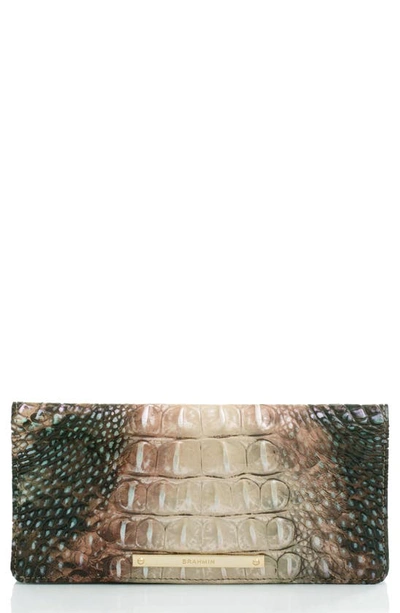 Shop Brahmin Ady Croc Embossed Leather Wallet In Diamondback