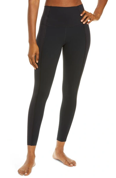 Shop Nike Yoga Luxe Infinalon High Waist Leggings In Black/ Dk Smoke Grey