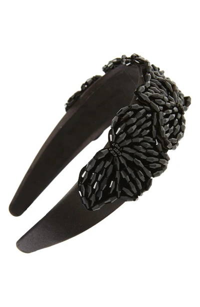 Shop Tasha Polka Dot Headband In Black