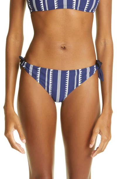 Shop Lemlem Nunu Side Tie Bikini Bottoms In Navy