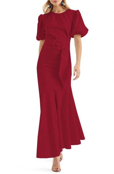Shop Sachin & Babi Camila Short Sleeve Dress In Dark Red