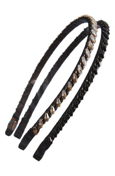Shop Tasha 2-pack Beaded Headbands In Black