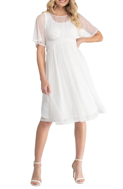 Kiyonna Stars Sheer Overlay Dress In Ivory