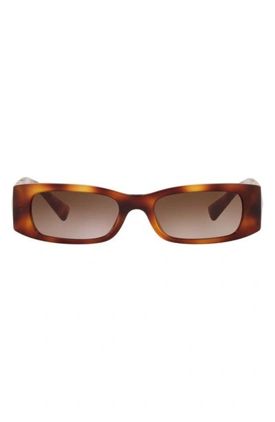 Shop Valentino 51mm Rectangle Sunglasses In Havana/ Gradient Brown