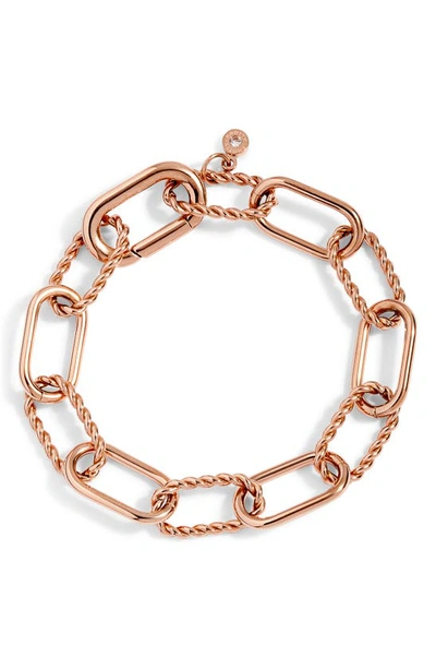 Shop Knotty Alternating Chain Link Bracelet In Rose Gold